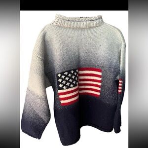 Yarina patriotic American flag wool sweater
